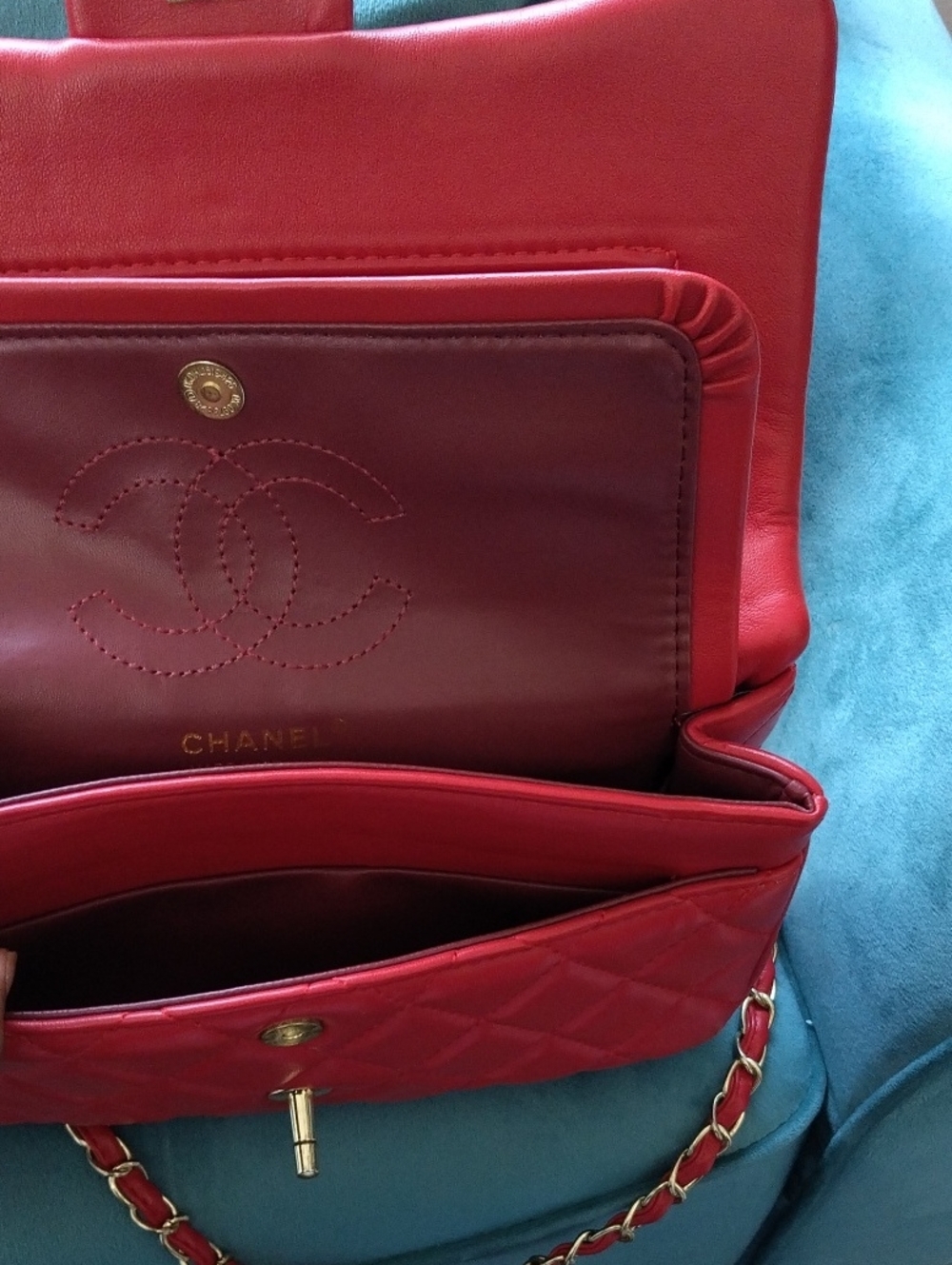 Red Leather Handbag - Picture 8 of 15
